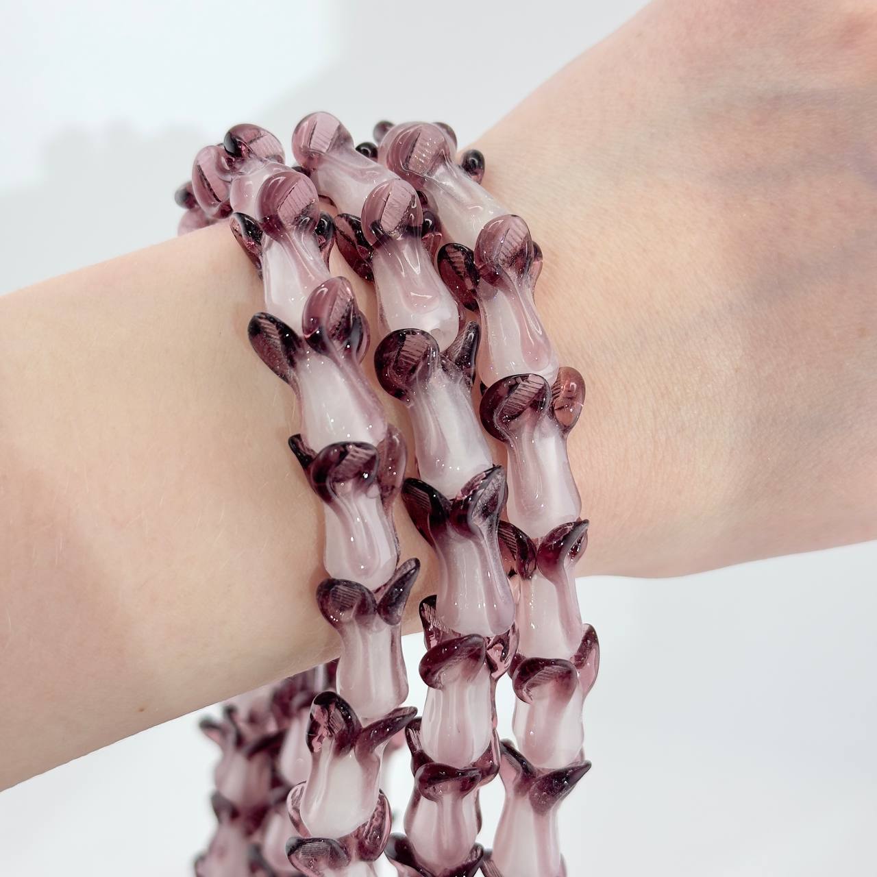 Бусины стеклянные форма бутоны размер 12*20мм
