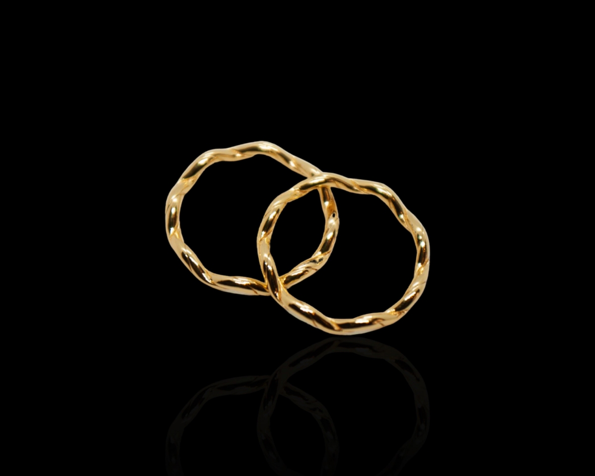 Кольцо крученое цвет золото 25мм